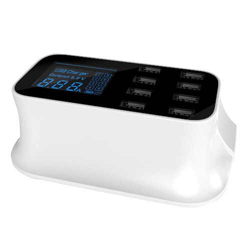 8 Ports Phone Charger Multi Port USB Charging Socket LCD Display Mobile Charger - 第 1/4 張圖片
