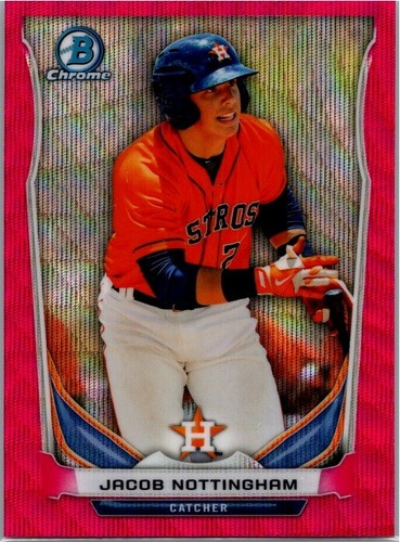 2014 Bowman Chrome #BCP31 Jacob Nottingham Pink Wave Refractors #/65 #/250 - Picture 1 of 2
