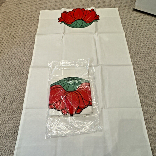 VINTAGE! Pair Beautiful White Tulip Applique Pillow Cases - Queen Sized - Picture 5 of 7