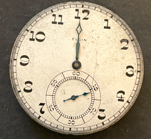 Antique 1921 Elgin GM Wheeler 452 Pocket Watch Movement Running Ticks 12s 17j
