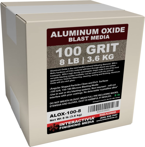 100 Aluminum Oxide - 8 LBS or 3.6Kg - Medium to Fine Sand Blasting Abrasive Med 100 Aluminum Oxide - 8 LBS or 3.6Kg - Medium to Fine Sand Blasting Abrasive Med