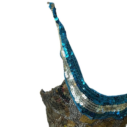 Womens Dress Gold Teal HOCO Prom Sequin Mini Twisted Straps Party Glam Retro - Picture 2 of 10