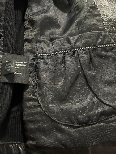 Cole Haan S Women's Black Leather Flap-pocket Wing Collar Lambskin Jacket Small - Picture 10 of 12