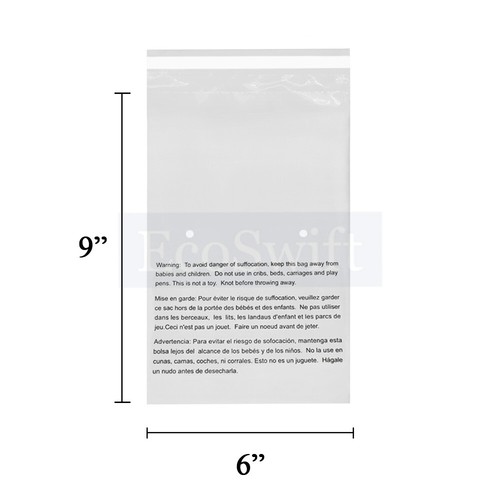 1-10000 6x9 EcoSwift sacchetti in polipolitecnica trasparenti autosigillante avvertenza soffocamento spedizione gratuita - Foto 63 di 78