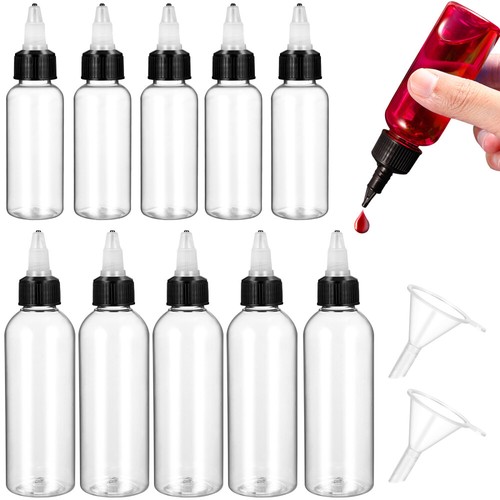 Squeezy Bottles Condiment Pointed Funnel Set Baby with Lids Dispenser