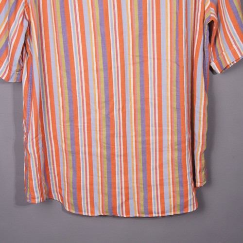 Paul & Shark - Medium - Linen Blend Button Down Short Sleeve Shirt Striped Jazzy - Picture 20 of 23