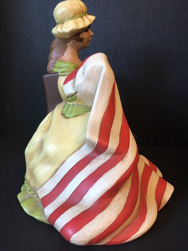 Atlantic Mold Patriotic Vtg 1976 Sewing Betsy Ross USA  American Flag Ceramic BM - Picture 3 of 9