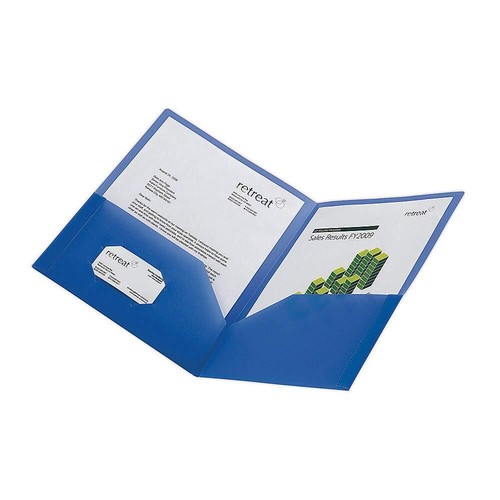 Office Depot® Brand School-Grade 2-Pocket Poly Folder, Letter Size, Blue - Foto 3 di 8