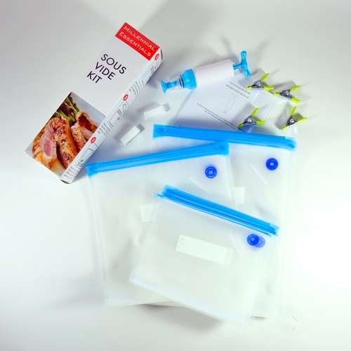 Kit sacchetti sottovuoto per fornelli sottovuoto 18 sacchetti sigillanti sottovuoto per alimenti riutilizzabili - Foto 5 di 8