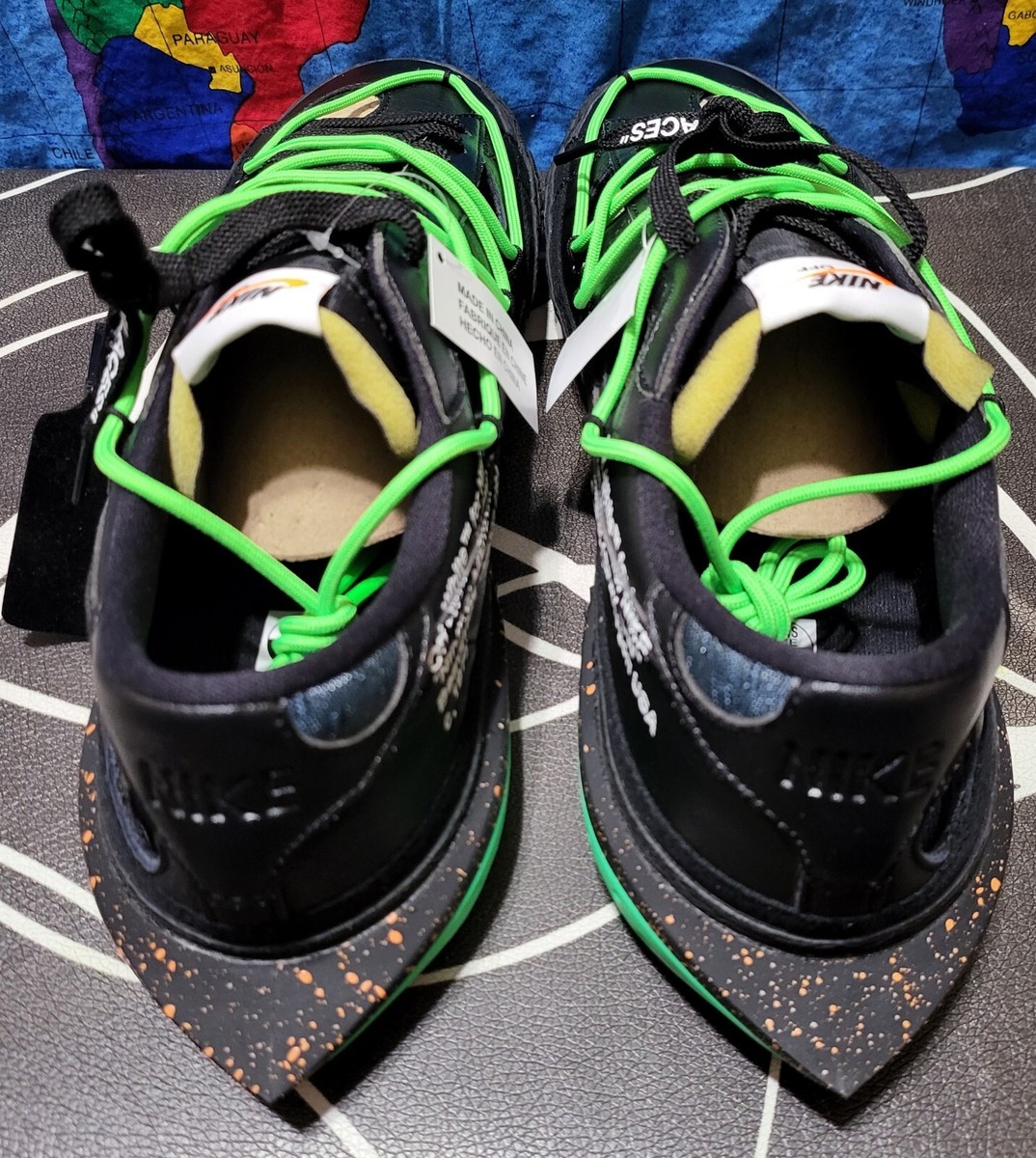 Nike Blazer Low x Off-White Black/ Electro Green Men's Size Nike Blazer Low x Off-White Black/ Electro Green Men's Size