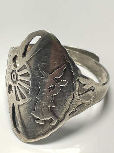 Vintage Thailand sterling silver '925' adjustable goddess ring band size T 1/2 - Picture 13 of 16