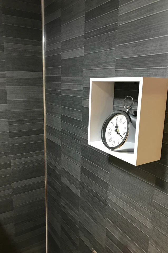 Grey Panels, Tile Effect Cladding, Sparkle Bathroom Shower Wall Panels PVC - Image 2 of 4