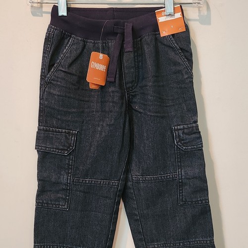 NWT GYMBOREE GO CARGO Pull On Blue Jeans Pants 7, Elastic Waist 100% Cotton - Picture 3 of 9