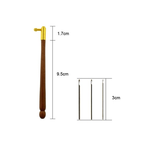 1 Set French Embroidery Needles Tambour Crochet Hook Hook with 3 Needles - Foto 3 di 12