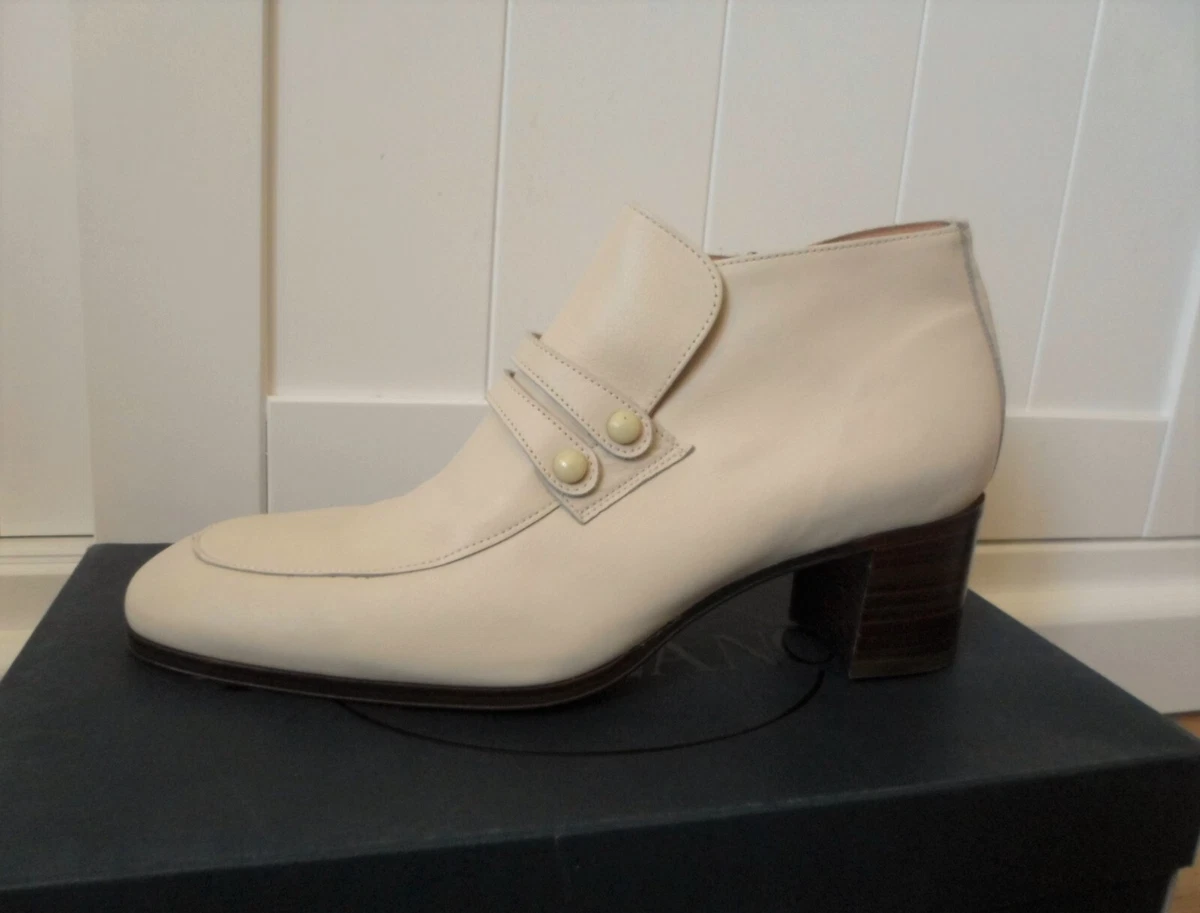 Bottines Vintage En Cuir Véritable Free Lance - Beige - Taille 36 - Talon Plat