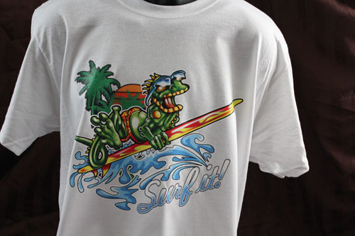 iguana surf waves novelty lizards marine t-shirt tee graphic youth new boy girl - Picture 20 of 23