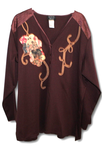 KOOS of COURSE (2X) A03493 Skirt & Jacket Brown w/Applique - Picture 2 of 7