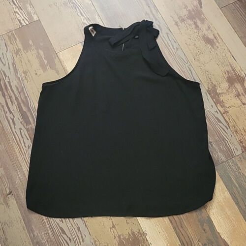 Adrianna Papell Mini Halter Dress Sleeveless Black Womens Size Large