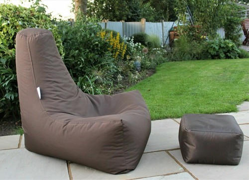 BeanBag Gaming Chair Large Bean bag Indoor & Outdoor Garden Chair Incl Footstool - Picture 5 of 31