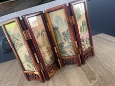 Mini paravent en bois 4 volets Ancien Collection