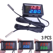 3Pack W1209 DC 12V Digital Thermostat Temperature Controller Sensor -50~110°C