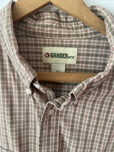 Men’s Gander Mountain plaid brown button down shirt 2XL - Picture 3 of 9