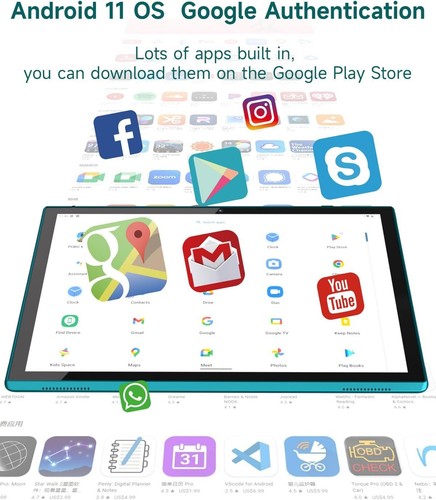 ATOZEE 10 Inch Tablet, Android 11, Quad-Core, 32GB ROM, 2GB RAM, HD Display - Picture 3 of 7