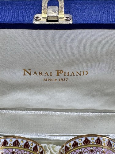 Narai Phand handbemalte Teetassen aus Thailand 4er Set mit Box EUC - Bild 4 von 12
