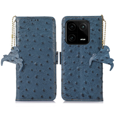 Strauß Echt Leder Kartenfach Flip Case Schutztasche f Xiaomi Mi 13 Pro/Ultra/12