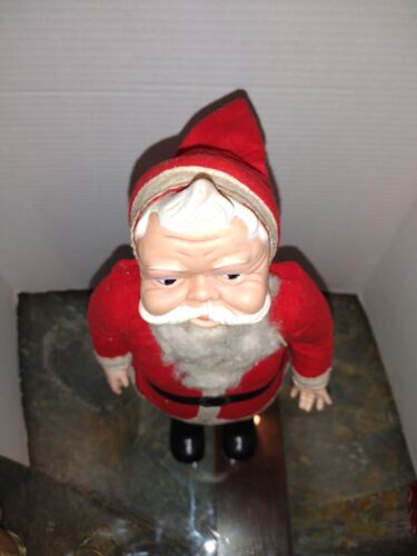 Vintage Santa Doll Rubber Face 1950’s 60’s Christmas 15" Mid Century Ornament - Picture 5 of 7