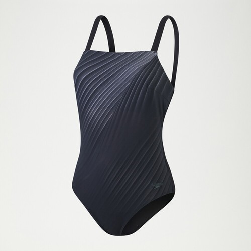 Traje de baño Speedo para mujer con estampado ámbar brillante correas ajustables - Imagen 7 de 7