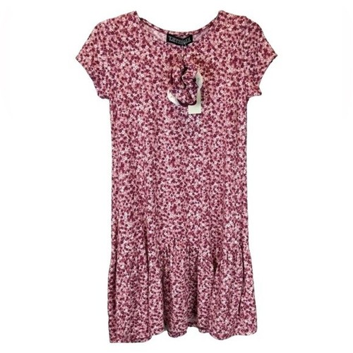 Francesca's Trixxi Girl Size L NWT Burgundy Short Sleeve Dress Set w Sweater - Picture 3 of 8