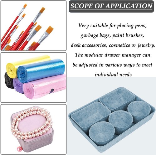 4 Größen 8 Stück Filz Schublade Organizer Tabletts, Vielseitige Schubladenteiler Aufbewahrungstablett - Bild 2 von 4