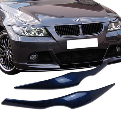 Painted A35 Monaco Blue Metal Front Headlight Eyebrows For BMW E90 E91 06-11 - Picture 2 of 4