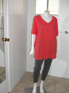 Catherines-Orange-Top-Short-Sleeves-Blouse-Size-0X-14-16W