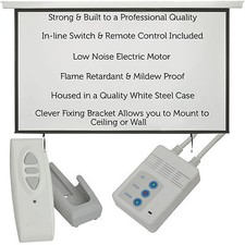 120" Electric Motorised Ceiling Wall Mountable Projector Screen 4:3 Home Cinema