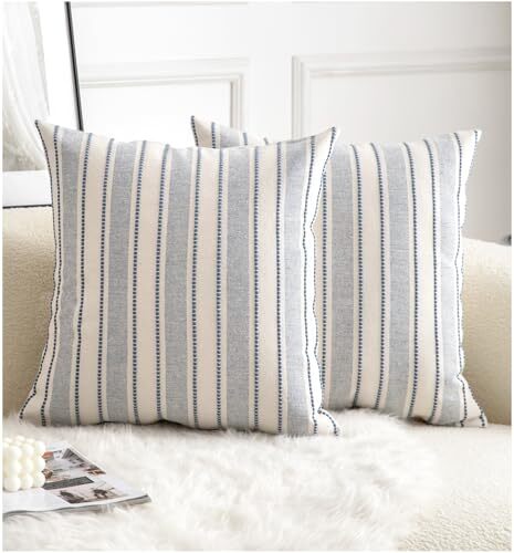 Decorative Boho Throw Pillow Covers, 18" x 18" (Pack of 2) Classic Blue - Bild 1 von 7