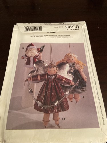 Simplicity 8098 Crafts spool rabbit bear lamb pig Santa angel doll new uncut - Picture 2 of 4
