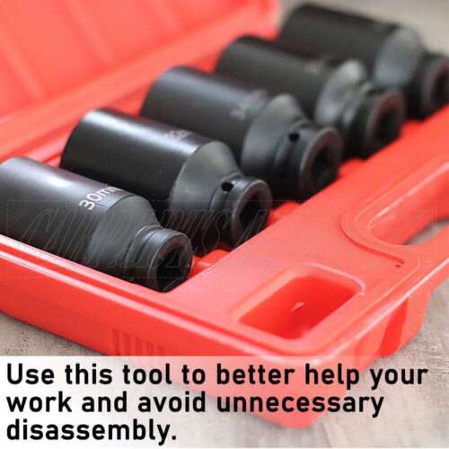 5PCS 1/2" Drive Deep Impact Axle Hub Nut Hex Socket Set 30mm 32mm 34mm 35mm 36mm - Picture 11 of 12