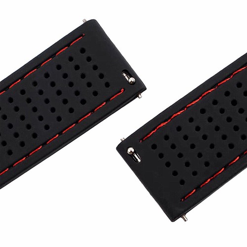 Nueva correa de reloj de goma de silicona perforada de alta calidad para hombre 18 20 22 24 mm - Imagen 16 de 36