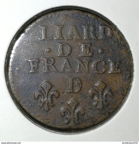 louis XIV Buste Âgée ♦ LIARD de FRANCE ♦ 1695 D ♦ LYON ♦ BRONZE - Imagen 2 de 2