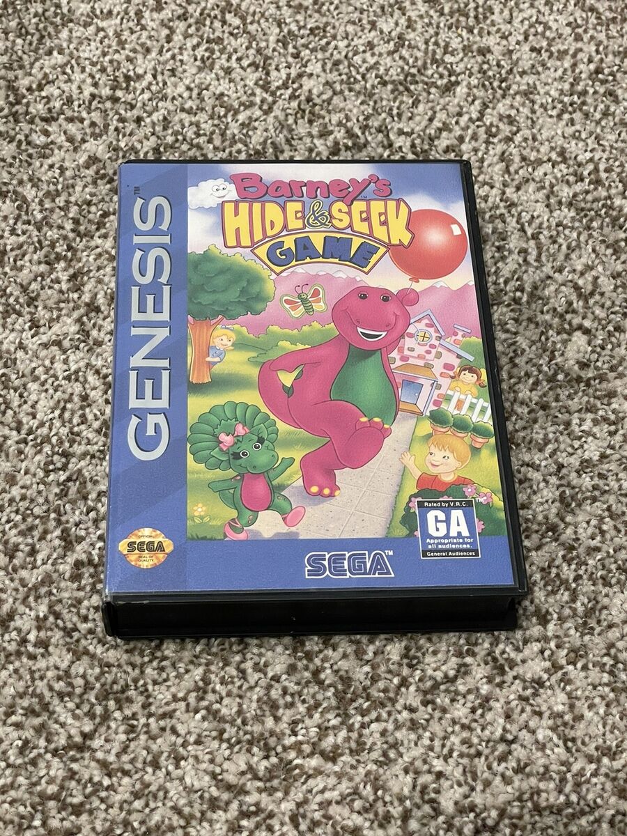 BARNEY HIDE AND SEEK Game Sega Genesis Complete With Box TESTED 10086015348