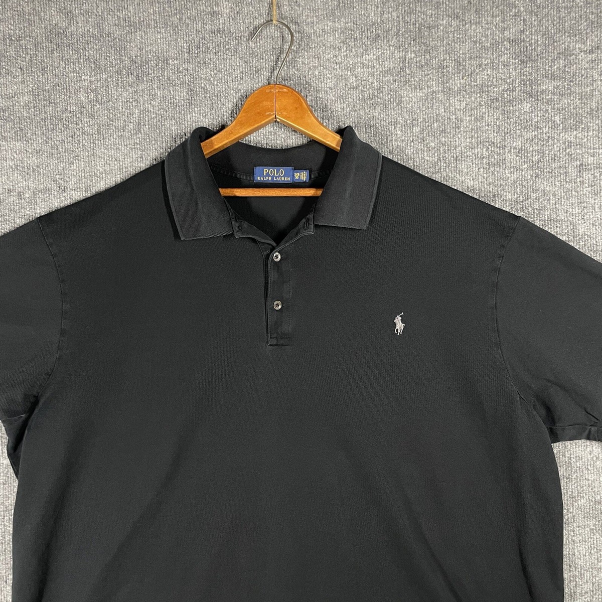 Polo Ralph Lauren Polo Shirt Size 3XB Big Black Gray Pony Pique