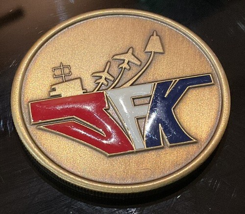 USS JFK Medal John F Kennedy US Navy Aircraft Carrier Challenge Coin Rare Collec - Bild 6 von 7
