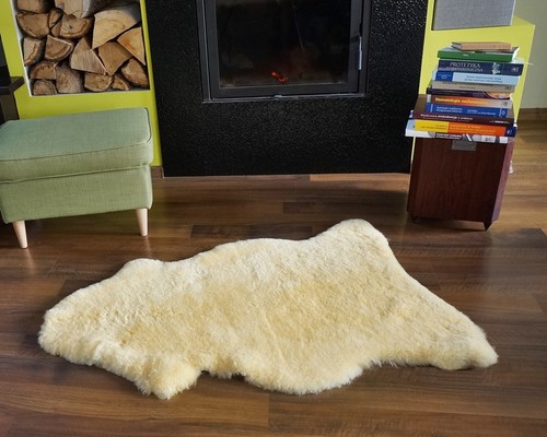 PIEL DE OVEJA GIGANTE MÉDICA Saludable Lanzamiento Amarillo Cuero Genuino Piel de Oveja Decorado - Imagen 2 de 5