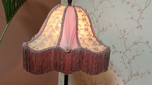 Lampenschirm Roségold Kuppel handgenäht Tischlampenschirm Stehlampenschirm Pendelleuchte - Video 1 von 1