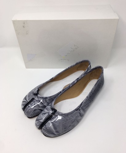 MAISON MARTIN MARGIELA Grey Leather Tabi Ballerina Shoes - UK 4/EU 37 - Picture 4 of 11