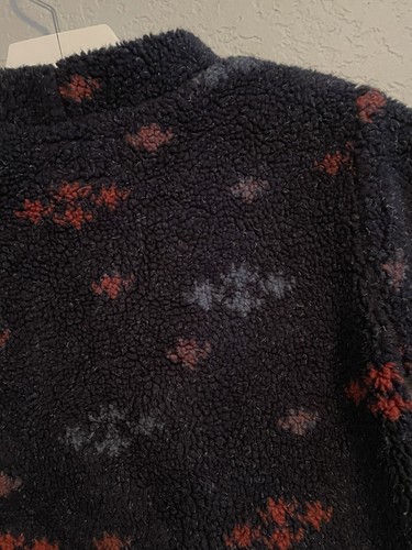Cyndy Love Aspen Designs Boys Pullover Fleece Navy Tweed Berber, Size: 4 - Picture 3 of 6