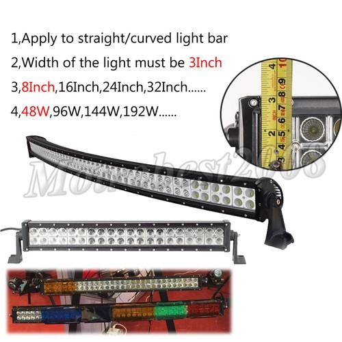 2x 6Inch Snap on Black LED Light Bar Protective Cover ATV Offroad 50 52 42" 32" - Picture 2 of 7