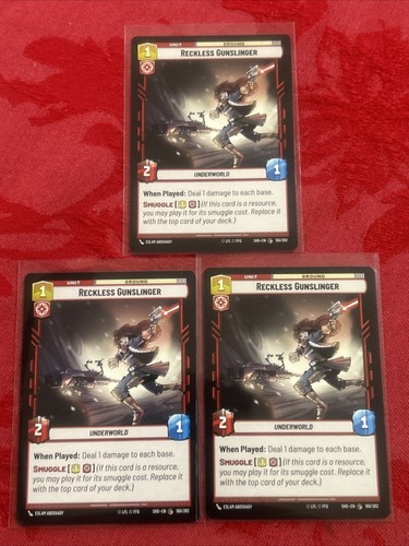 3x Star Wars Unlimited - Reckless Gunslinger - Shadows of the Galaxy (SHD) x3 - Bild 5 von 6